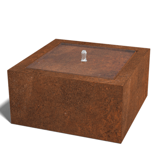 Corten steel water table 80 x 80 x 40 cm